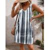 Zeagoo Womens Summer Dress 2026 Loose V Neck Sleeveless Sundresses Swimsuit Coverup with Pockets Floral Tank Dresses(White Black-printed)