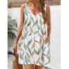 Zeagoo Womens Summer Dress 2026 Loose V Neck Sleeveless Sundresses Swimsuit Coverup with Pockets Floral Tank Dresses(White Leaf-printed)