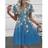 Zeagoo Womens Summer Dress Casual Swing Floral Ruffle Short Sleeve Sundresses Beach Mini A-line Shift Dress 2026 with Pockets(Blue Sf223)