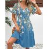 Zeagoo Womens Summer Dress Casual Swing Floral Ruffle Short Sleeve Sundresses Beach Mini A-line Shift Dress 2026 with Pockets(Blue Sf223)