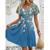 Zeagoo Womens Summer Dress Casual Swing Floral Ruffle Short Sleeve Sundresses Beach Mini A-line Shift Dress 2026 with Pockets(Blue Sf223)