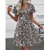 Zeagoo Womens Summer Dress Casual Swing Floral Ruffle Short Sleeve Sundresses Beach Mini A-line Shift Dress 2026 with Pockets(Brown Floral)