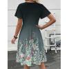 Zeagoo Womens Summer Dress Casual Swing Floral Ruffle Short Sleeve Sundresses Beach Mini A-line Shift Dress 2026 with Pockets(Gray Green)