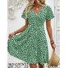 Zeagoo Womens Summer Dress Casual Swing Floral Ruffle Short Sleeve Sundresses Beach Mini A-line Shift Dress 2026 with Pockets(Green Jh560)