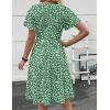 Zeagoo Womens Summer Dress Casual Swing Floral Ruffle Short Sleeve Sundresses Beach Mini A-line Shift Dress 2026 with Pockets(Green Jh560)