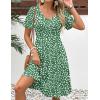 Zeagoo Womens Summer Dress Casual Swing Floral Ruffle Short Sleeve Sundresses Beach Mini A-line Shift Dress 2026 with Pockets(Green Jh560)