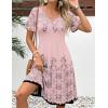 Zeagoo Womens Summer Dress Casual Swing Floral Ruffle Short Sleeve Sundresses Beach Mini A-line Shift Dress 2026 with Pockets(Pink Sf292)