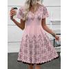 Zeagoo Womens Summer Dress Casual Swing Floral Ruffle Short Sleeve Sundresses Beach Mini A-line Shift Dress 2026 with Pockets(Pink Sf292)