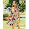 Zeagoo Womens Summer Dress Mini Petal Short Sleeve Dresses Pleated Button Down V Neck Floral Beach Swing Vacation Dress 2025(Picture-434)