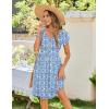 Zeagoo Womens Summer Dress Mini Petal Short Sleeve Dresses Pleated Button Down V Neck Floral Beach Swing Vacation Dress 2025(Picture-749)