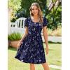 Zeagoo Womens Summer Dress Mini Petal Short Sleeve Dresses Pleated Button Down V Neck Floral Beach Swing Vacation Dress 2025(Sf180)