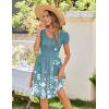 Zeagoo Womens Summer Dress Mini Petal Short Sleeve Dresses Pleated Button Down V Neck Floral Beach Swing Vacation Dress 2025(Sf234)