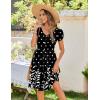 Zeagoo Womens Summer Dress Mini Petal Short Sleeve Dresses Pleated Button Down V Neck Floral Beach Swing Vacation Dress 2025(Sp122)