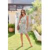 Zeagoo Womens Summer Dresses V Neck Sleeveless Sundresses Boho Beach Dress with Pockets A Line Tshirt Tank Dress(01-green Floral 2)