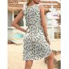 Zeagoo Womens Summer Dresses V Neck Sleeveless Sundresses Boho Beach Dress with Pockets A Line Tshirt Tank Dress(01-green Floral 2)
