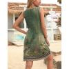 Zeagoo Womens Summer Dresses V Neck Sleeveless Sundresses Boho Beach Dress with Pockets A Line Tshirt Tank Dress(01-green Floral)