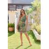 Zeagoo Womens Summer Dresses V Neck Sleeveless Sundresses Boho Beach Dress with Pockets A Line Tshirt Tank Dress(01-green Floral)