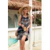 Zeagoo Womens Summer Dresses V Neck Sleeveless Sundresses Boho Beach Dress with Pockets A Line Tshirt Tank Dress(Black Floral 1)