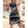 Zeagoo Womens Summer Dresses V Neck Sleeveless Sundresses Boho Beach Dress with Pockets A Line Tshirt Tank Dress(Black Floral 1)