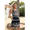 Zeagoo Womens Summer Dresses V Neck Sleeveless Sundresses Boho Beach Dress with Pockets A Line Tshirt Tank Dress(Black Floral 1)