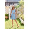Zeagoo Womens Summer Dresses V Neck Sleeveless Sundresses Boho Beach Dress with Pockets A Line Tshirt Tank Dress(Blue Floral 3)