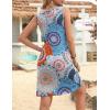 Zeagoo Womens Summer Dresses V Neck Sleeveless Sundresses Boho Beach Dress with Pockets A Line Tshirt Tank Dress(Colorful Floral 1)