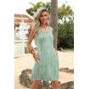 Zeagoo Womens Summer Dresses V Neck Sleeveless Sundresses Boho Beach Dress with Pockets A Line Tshirt Tank Dress(Green Floral 3)