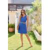 Zeagoo Womens Summer Dresses V Neck Sleeveless Sundresses Boho Beach Dress with Pockets A Line Tshirt Tank Dress(Navy Blue)