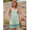 Zeagoo Womens Summer Sundress Boho Floral Casual Tank Dresses with Pockets Sleeveless Tiered Swing A Line Beach Dress(Baby Blue Floral)