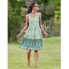 Zeagoo Womens Summer Sundress Boho Floral Casual Tank Dresses with Pockets Sleeveless Tiered Swing A Line Beach Dress(Baby Blue Floral)