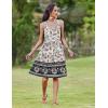 Zeagoo Womens Summer Sundress Boho Floral Casual Tank Dresses with Pockets Sleeveless Tiered Swing A Line Beach Dress(Beige Red Floral)