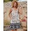 Zeagoo Womens Summer Sundress Boho Floral Casual Tank Dresses with Pockets Sleeveless Tiered Swing A Line Beach Dress(Beige Red Floral)