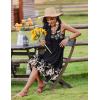 Zeagoo Womens Summer Sundress Boho Floral Casual Tank Dresses with Pockets Sleeveless Tiered Swing A Line Beach Dress(Black Floral)