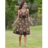 Zeagoo Womens Summer Sundress Boho Floral Casual Tank Dresses with Pockets Sleeveless Tiered Swing A Line Beach Dress(Black Orange Floral)