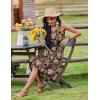 Zeagoo Womens Summer Sundress Boho Floral Casual Tank Dresses with Pockets Sleeveless Tiered Swing A Line Beach Dress(Black Orange Floral)