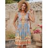 Zeagoo Womens Summer Sundress Boho Floral Casual Tank Dresses with Pockets Sleeveless Tiered Swing A Line Beach Dress(Blue Red Floral)