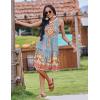 Zeagoo Womens Summer Sundress Boho Floral Casual Tank Dresses with Pockets Sleeveless Tiered Swing A Line Beach Dress(Blue Red Floral)