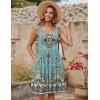 Zeagoo Womens Summer Sundress Boho Floral Casual Tank Dresses with Pockets Sleeveless Tiered Swing A Line Beach Dress(Light Blue Floral)