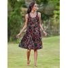 Zeagoo Womens Summer Sundress Boho Floral Casual Tank Dresses with Pockets Sleeveless Tiered Swing A Line Beach Dress(Red Floral)