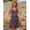 Zeagoo Womens Summer Sundress Boho Floral Casual Tank Dresses with Pockets Sleeveless Tiered Swing A Line Beach Dress(Red Floral)