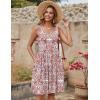 Zeagoo Womens Summer Sundress Boho Floral Casual Tank Dresses with Pockets Sleeveless Tiered Swing A Line Beach Dress(White Red Floral)