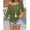 Zeagoo Womens Summer Tops Crochet Sweaters Resort Wear 3/4 Sleeve Hollow Out Knit Tops 2026 Beach Coverup(Army Green)