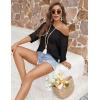 Zeagoo Womens Summer Tops Crochet Sweaters Resort Wear 3/4 Sleeve Hollow Out Knit Tops 2026 Beach Coverup(Black)