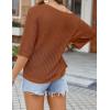 Zeagoo Womens Summer Tops Crochet Sweaters Resort Wear 3/4 Sleeve Hollow Out Knit Tops 2026 Beach Coverup(Caramel)