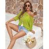 Zeagoo Womens Summer Tops Crochet Sweaters Resort Wear 3/4 Sleeve Hollow Out Knit Tops 2026 Beach Coverup(Lemon)