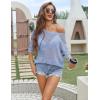 Zeagoo Womens Summer Tops Crochet Sweaters Resort Wear 3/4 Sleeve Hollow Out Knit Tops 2026 Beach Coverup(Light Blue)