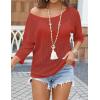 Zeagoo Womens Summer Tops Crochet Sweaters Resort Wear 3/4 Sleeve Hollow Out Knit Tops 2026 Beach Coverup(Red)