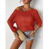 Zeagoo Womens Summer Tops Crochet Sweaters Resort Wear 3/4 Sleeve Hollow Out Knit Tops 2026 Beach Coverup(Red)