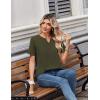 Zeagoo Womens Summer Tops V Neck Short Sleeve Shirts Dressy Casual Blouse Spring Vacation Tshirts Clothes(Army Green)