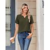 Zeagoo Womens Summer Tops V Neck Short Sleeve Shirts Dressy Casual Blouse Spring Vacation Tshirts Clothes(Army Green)